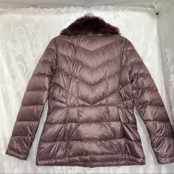 Kenneth Cole Champagne Mauve Fur Trim ZipUp Jacket - Picture 5 of 13